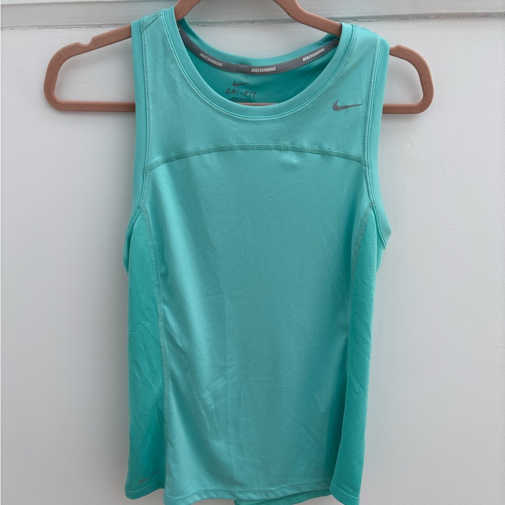 Nike Aqua/Green Fitted Sleeveless Tank Top